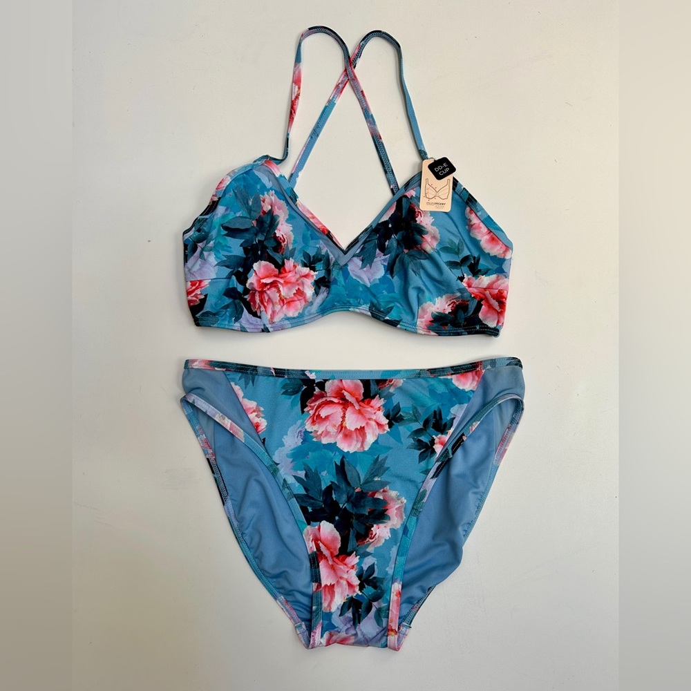 NWT Azura Austrailia Floral Bikini With Mesh Inserts Size 6